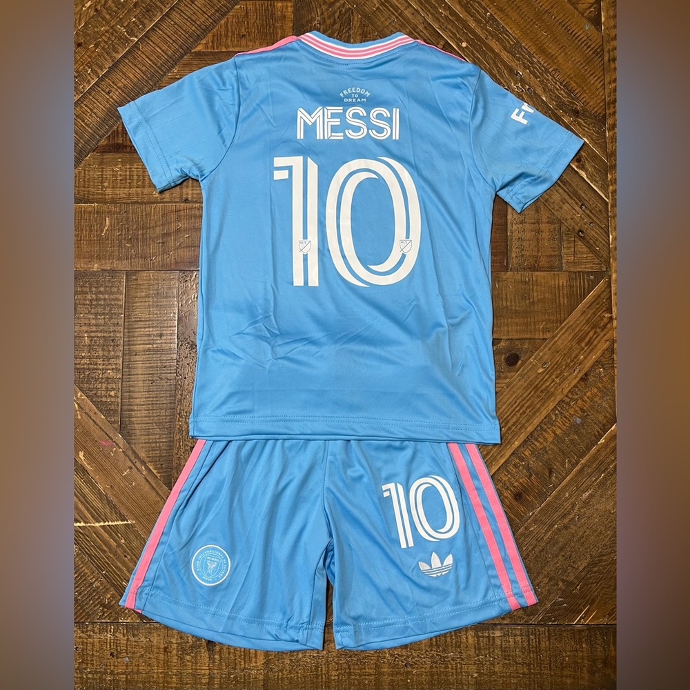 Messi kids set  Inter Miami Away Kids Soccer Set